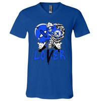 Racer Blue 5s Tee To Match Loser Lover Heart 5 Racer Blue V-Neck T-Shirt