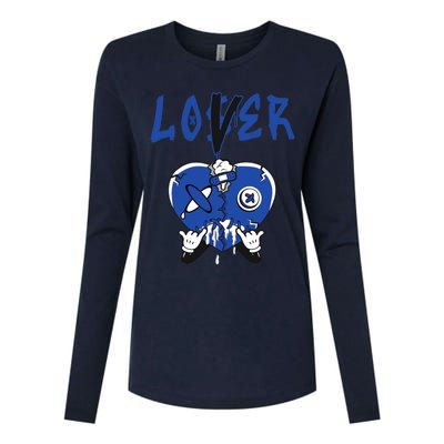 Racer Blue 5s Tee To Match Loser Lover Heart 5 Racer Blue Womens Cotton Relaxed Long Sleeve T-Shirt