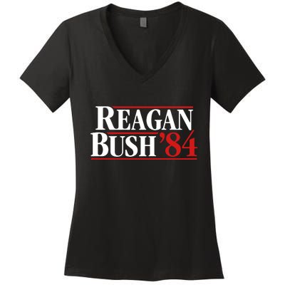 Reagan Bush 84 Women's V-Neck T-Shirt