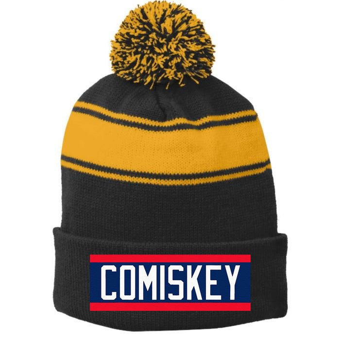 Retro Baseball 80s Throwback Style I Still Call It Comiskey Stripe Pom Pom Beanie
