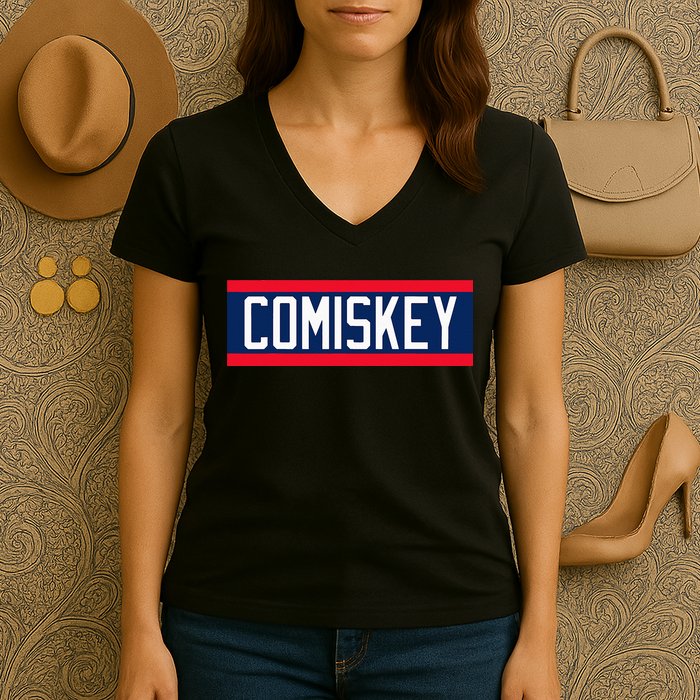 Retro Baseball 80s Throwback Style I Still Call It Comiskey Women's V-Neck T-Shirt