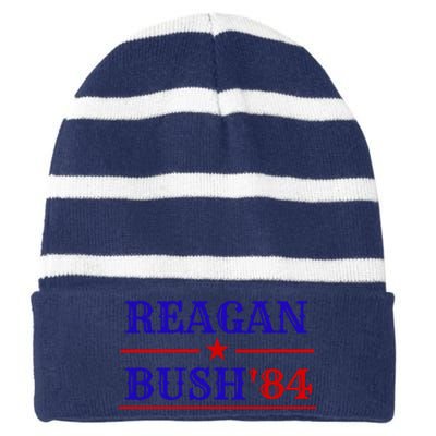 Reagan Bush 84 Striped Beanie with Solid Band