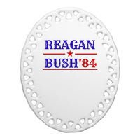 Reagan Bush 84 Ceramic Oval Ornament