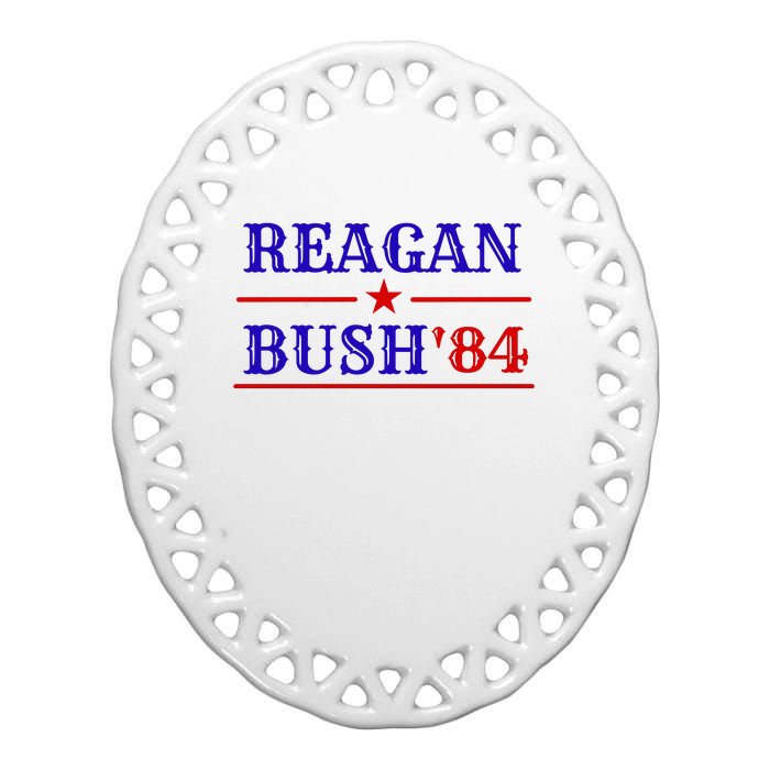 Reagan Bush 84 Ceramic Oval Ornament