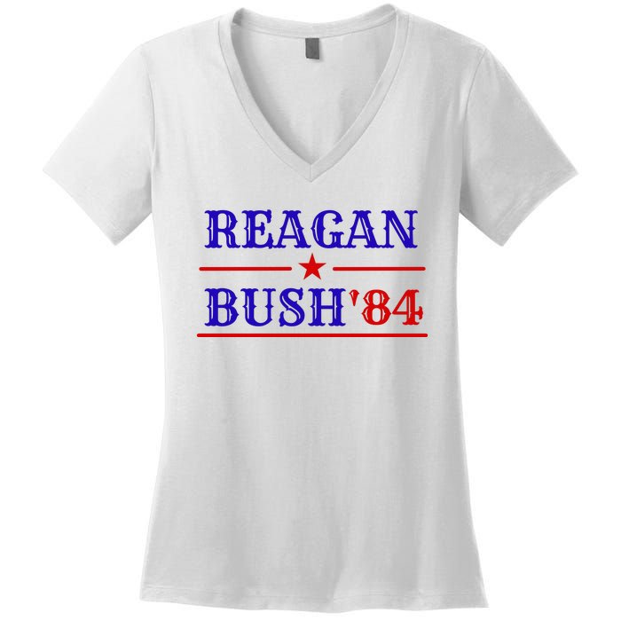 Reagan Bush 84 Women's V-Neck T-Shirt