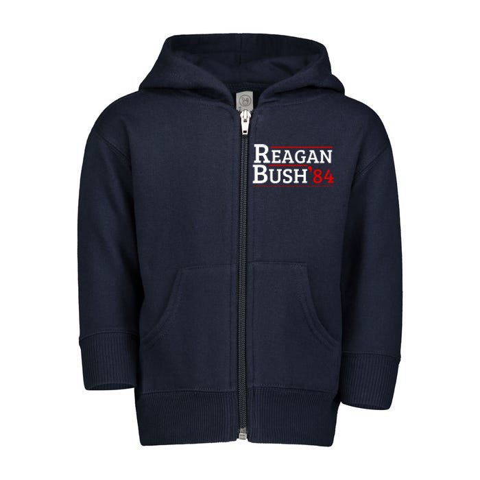 Reagan Bush 84 Toddler Zip Fleece Hoodie