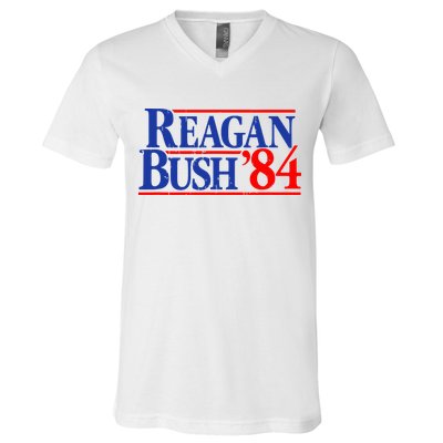 Reagan Bush 84 Vintage V-Neck T-Shirt