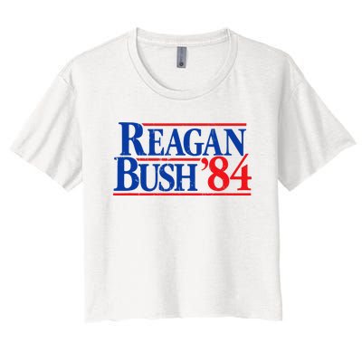 Reagan Bush '84 Vintage Republican Women's Crop Top Tee