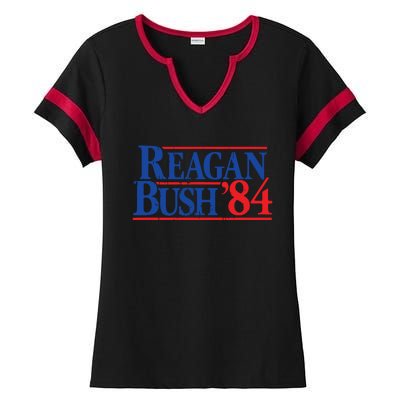 Reagan Bush 84 Vintage Republican Ladies Halftime Notch Neck Tee