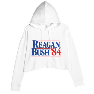 Reagan Bush 84 Vintage Republican Crop Fleece Hoodie