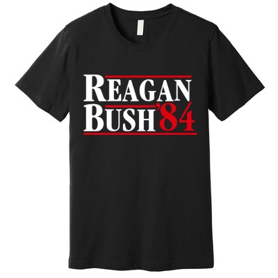 Reagan Bush 84 Shirt Presidential Campaign Premium T-Shirt