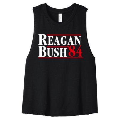 Reagan Bush 84 Shirt Presidential Campaign Women's Racerback Cropped Tank