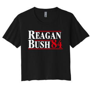 Reagan Bush 84 Shirt Presidential Campaign Women's Crop Top Tee