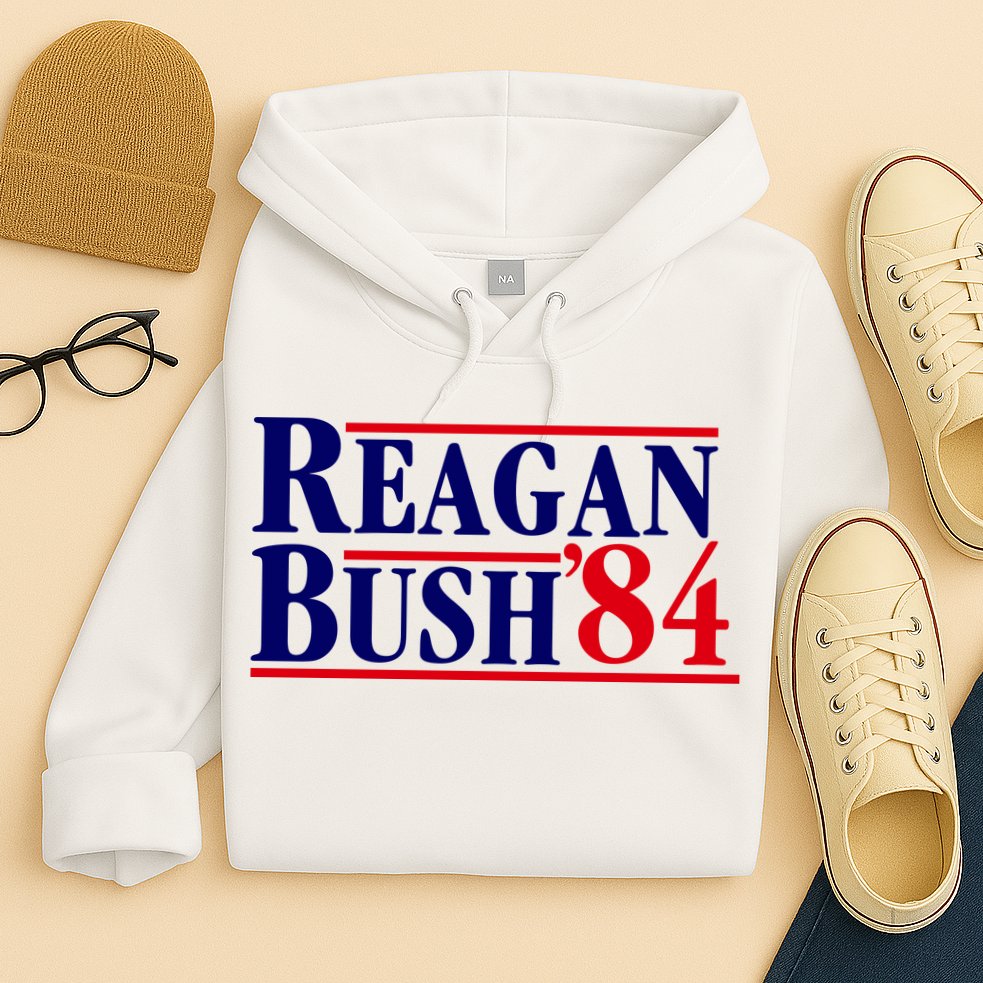 Reagan Bush 84 Shirt Presidential Campaign Hoodie