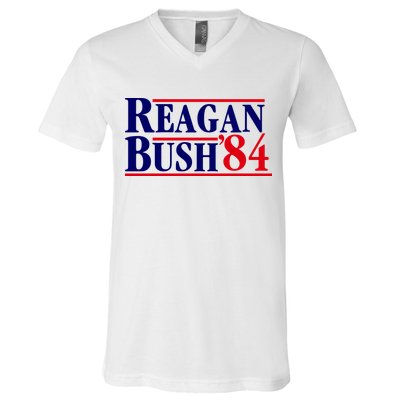 Reagan Bush 84 Shirt Presidential Campaign V-Neck T-Shirt