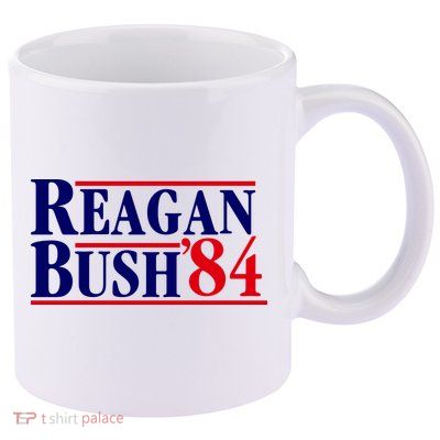 Reagan Bush 84 Shirt Presidential Campaign 11oz C Handle Ceramic Mug