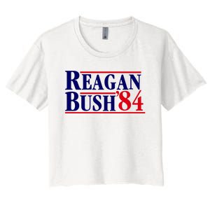 Reagan Bush 84 Shirt Presidential Campaign Women's Crop Top Tee