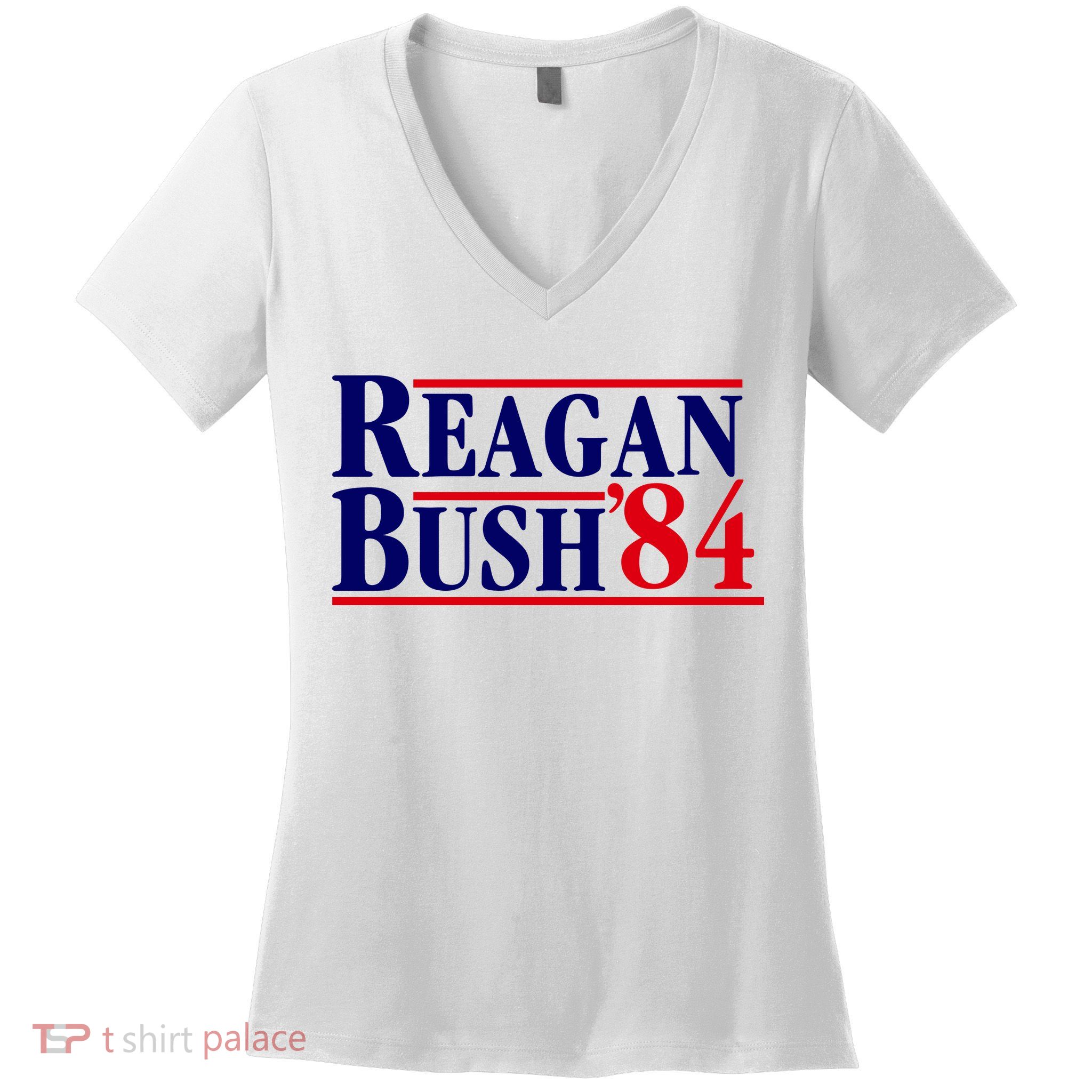 Reagan Bush 84 Shirt Presidential Campaign Women's V-Neck T-Shirt