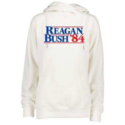 Reagan Bush '84 Vintage Republican Womens Funnel Neck Pullover Hood