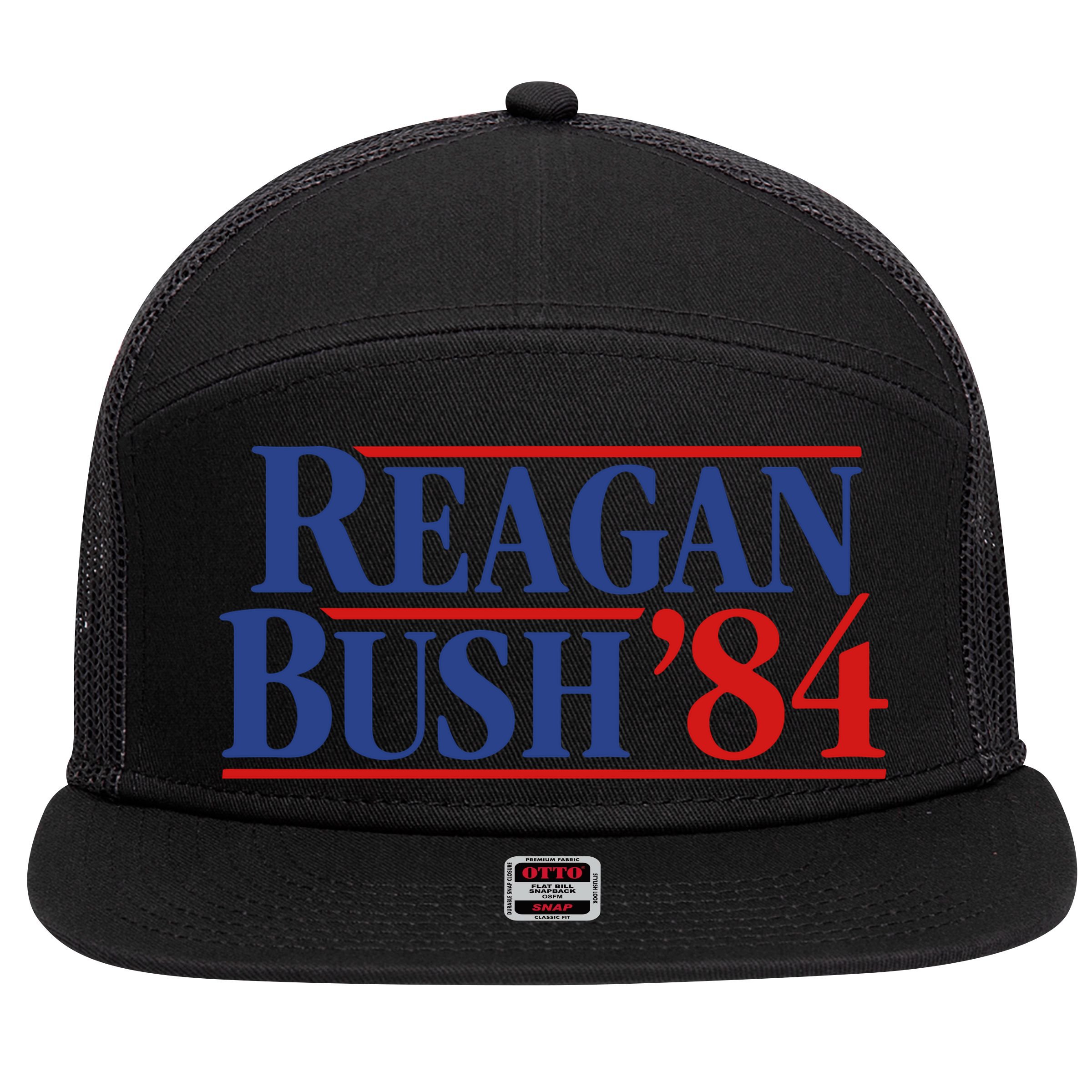 Reagan Bush 84 7 Panel Mesh Trucker Snapback Hat