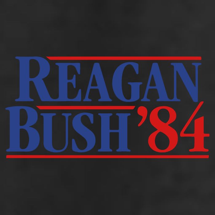 Reagan Bush 84 7 Panel Mesh Trucker Snapback Hat