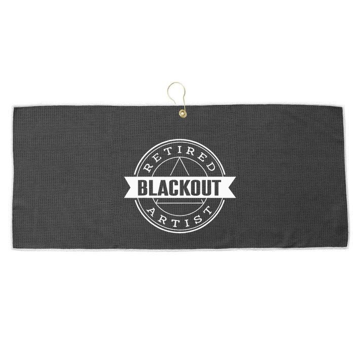Retired Blackout Artist Funny Aa Sobriety Program Gift Large Microfiber Waffle Golf Towel