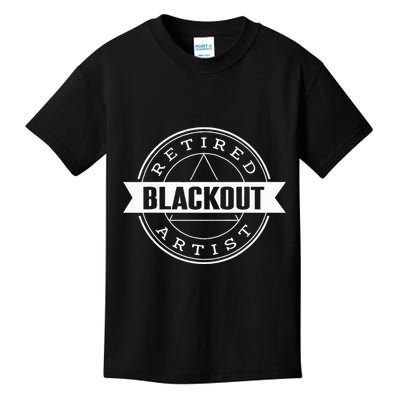 Retired Blackout Artist Funny Aa Sobriety Program Gift Kids T-Shirt