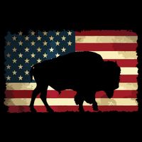 Retro Buffalo American Flag USA Bison Cooling Performance Crew T-Shirt