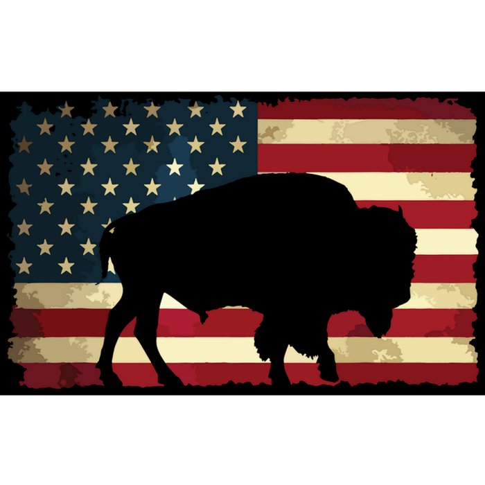 Retro Buffalo American Flag USA Bison Bumper Sticker