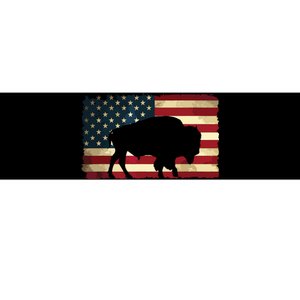 Retro Buffalo American Flag USA Bison Bumper Sticker