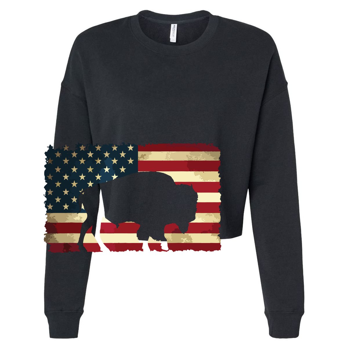 Retro Buffalo American Flag USA Bison 15oz Campfire Ceramic Mug