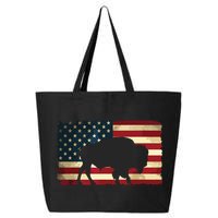 Retro Buffalo American Flag USA Bison 25L Jumbo Tote