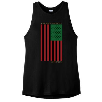 Red Black And Green Flag RBG American Flag Ladies PosiCharge Tri-Blend Wicking Tank