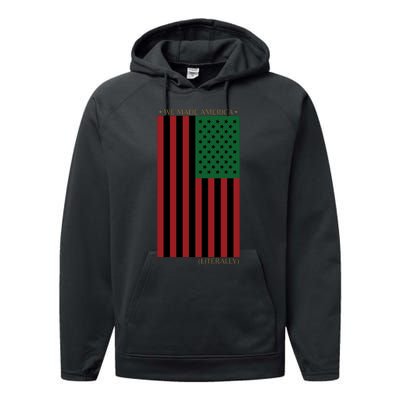 Red Black And Green Flag RBG American Flag Performance Fleece Hoodie