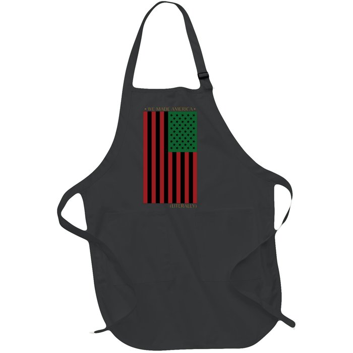 Red Black And Green Flag RBG American Flag Full-Length Apron With Pockets