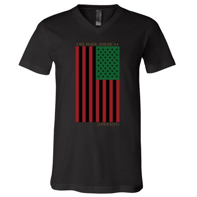 Red Black And Green Flag RBG American Flag V-Neck T-Shirt