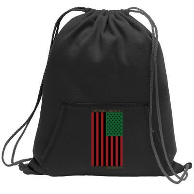 Red Black And Green Flag RBG American Flag Sweatshirt Cinch Pack Bag