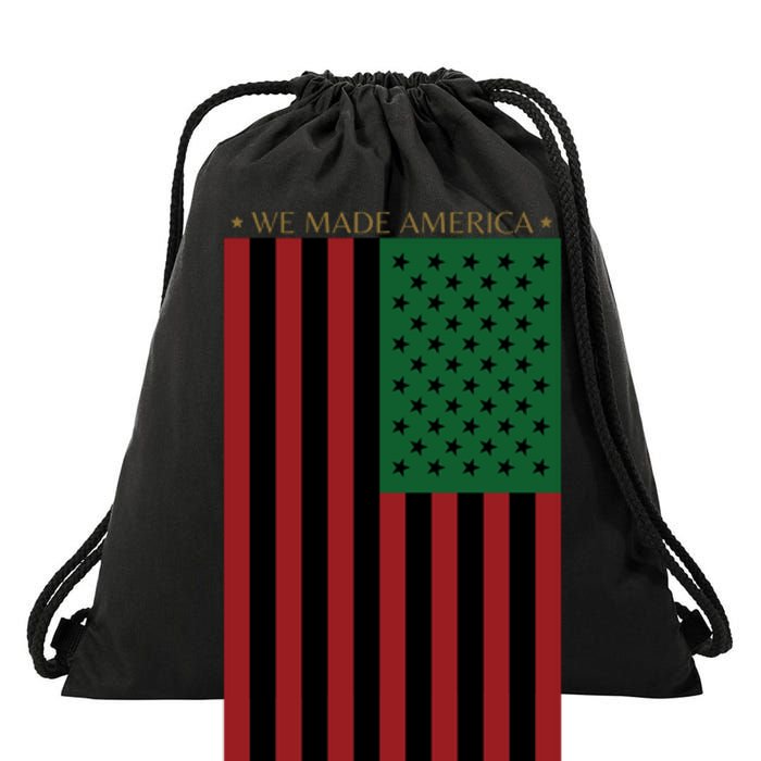 Red Black And Green Flag RBG American Flag Drawstring Bag