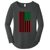 Red Black And Green Flag RBG American Flag Women's Perfect Tri Tunic Long Sleeve Shirt