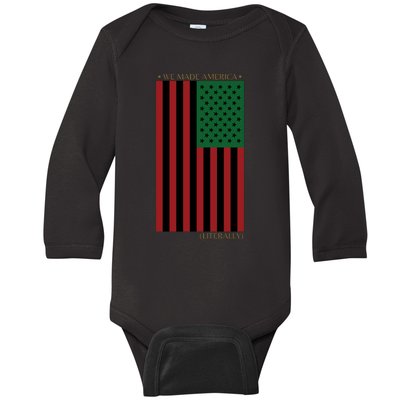 Red Black And Green Flag RBG American Flag Baby Long Sleeve Bodysuit