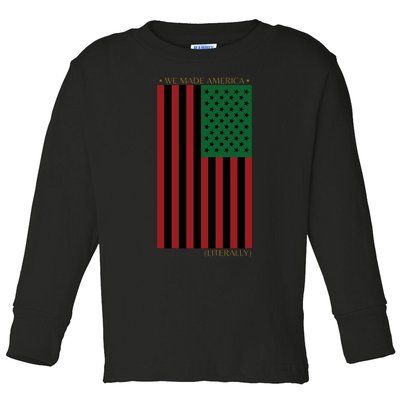 Red Black And Green Flag RBG American Flag Toddler Long Sleeve Shirt