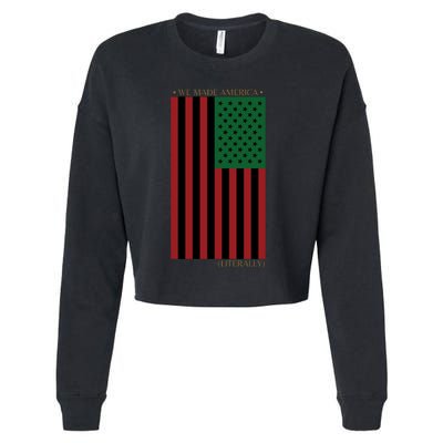 Red Black And Green Flag RBG American Flag Cropped Pullover Crew