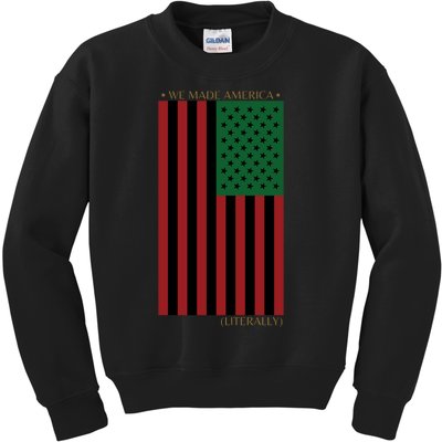 Red Black And Green Flag RBG American Flag Kids Sweatshirt