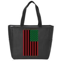 Red Black And Green Flag RBG American Flag Zip Tote Bag