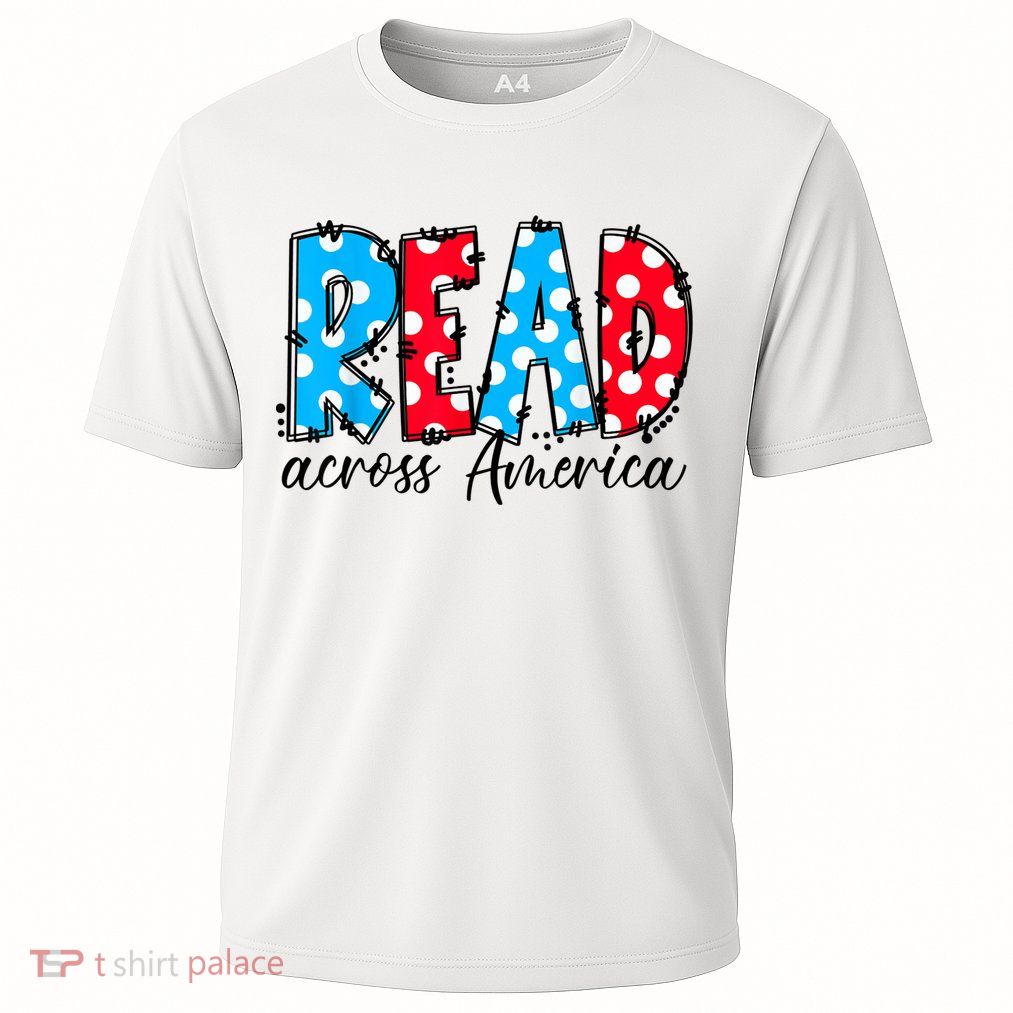 Read Books Across America Funny Bookworm Reader Book Lover Cooling Performance Crew T-Shirt