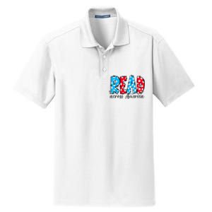 Read Books Across America Funny Bookworm Reader Book Lover Dry Zone Grid Polo