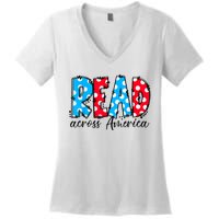 Read Books Across America Funny Bookworm Reader Book Lover Women's V-Neck T-Shirt