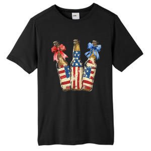 Retro Beer American Flag Usa 4th Of July Party Ing Funny Gift Tall Fusion ChromaSoft Performance T-Shirt