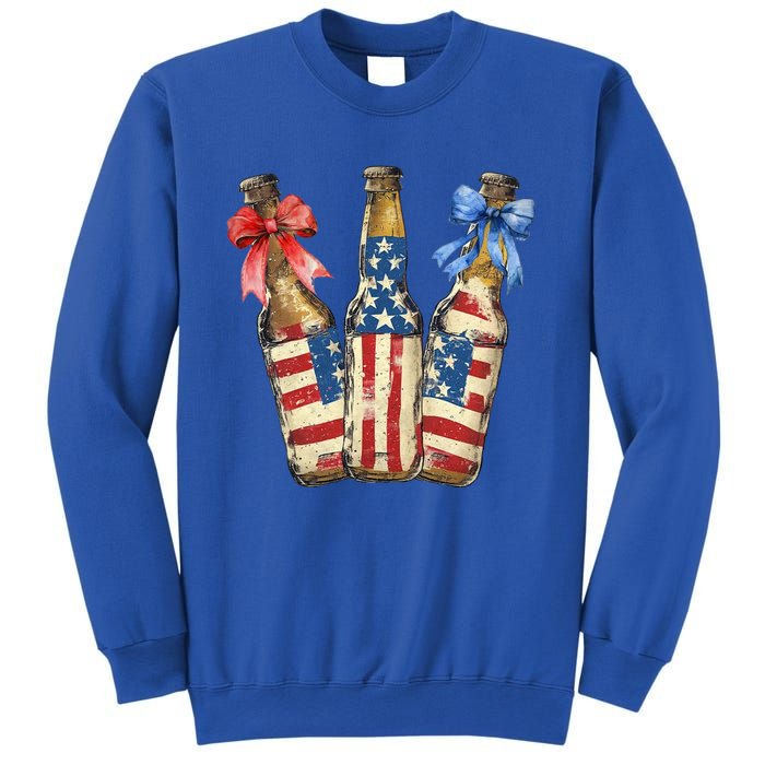 Retro Beer American Flag Usa 4th Of July Party Ing Funny Gift Sweatshirt