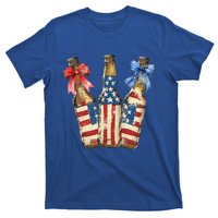 Retro Beer American Flag Usa 4th Of July Party Ing Funny Gift T-Shirt